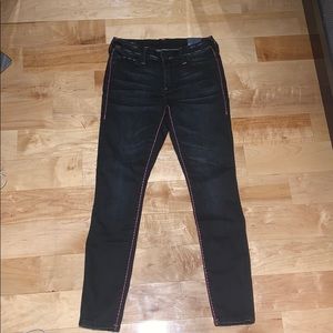 true religion halle mid rise super skinny black